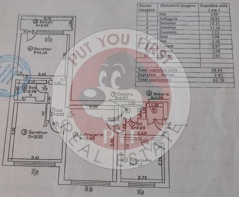 Bucur Obor | Apartament 3 Camere | Semidecomandat | 63mp | B11491